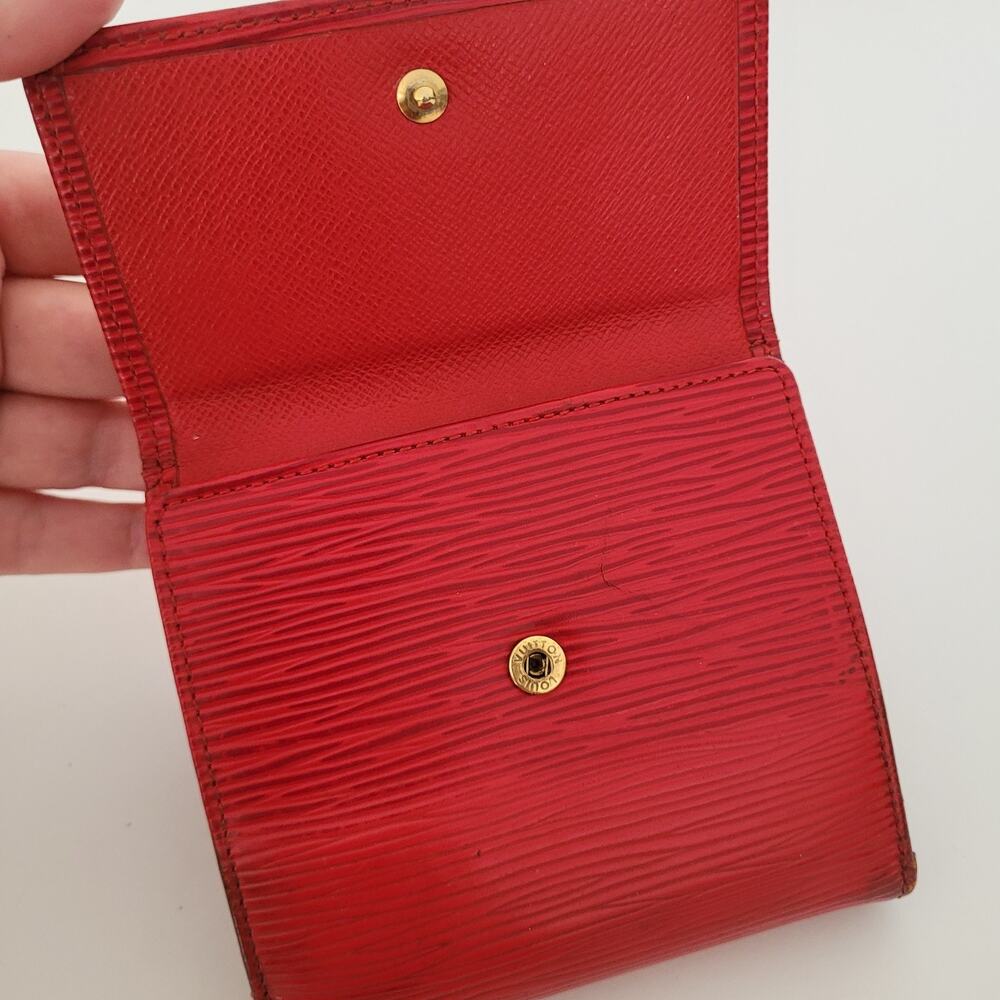 Louis Vuitton Vintage‎ 2002 Epi Leather Wallet Red Medium Trifold Elise Retro - Picture 12 of 16